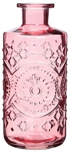 Meting Meerdere maatschappij Gekleurde glazen fles Berlin Soft Pink / stuk Grotere fles ook voor  olielamp bottle Ø9cm h. 21 cm Decoflorall